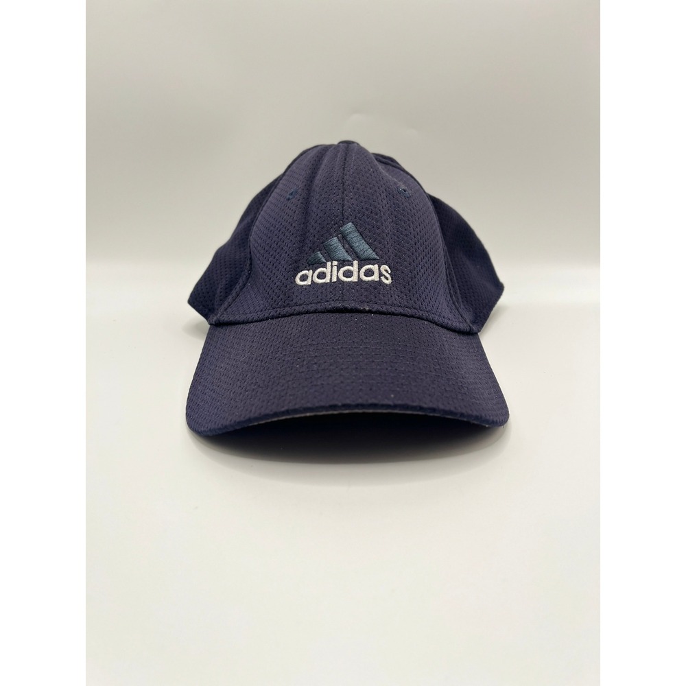 Adidas Mesh Performance Hat Navy Blue Embroidered Logo Athletic Cap #0120118